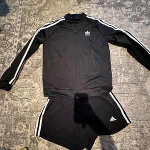 Adidas set shorts and sweat zip up!